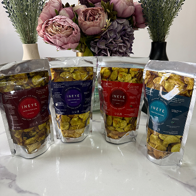 Packaged snack products with flowers